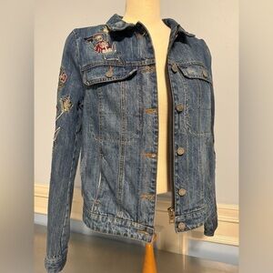 Zadig & Voltaire - RARE Kioky Tattoo embroidered denim jean jacket